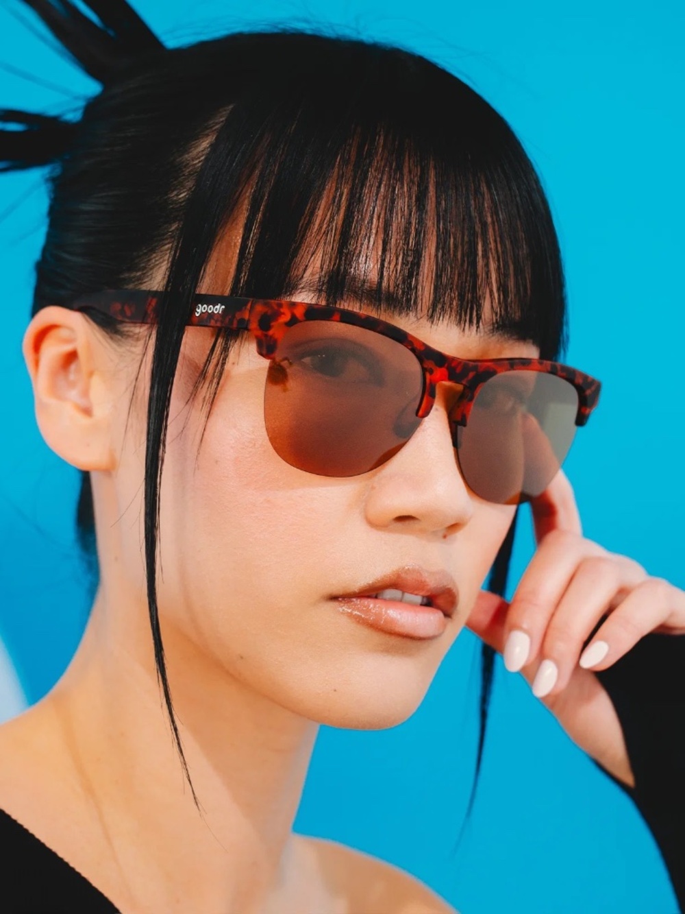 goodr Adult Positively Cosmopolitan Plastic Square Sunglasses - Brown or pink